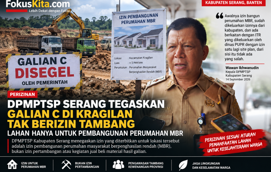 DPMPTSP Serang Tegaskan Galian C Kragilan Tak Berizin Tambang: Lahan Hanya untuk Perumahan MBR